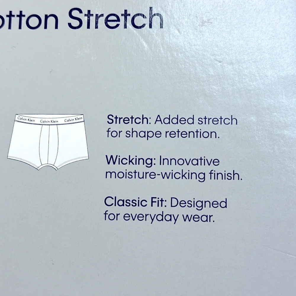 Calvin Klein 3-PK white Low-Rise cotton Stretch Trunks XL NWT